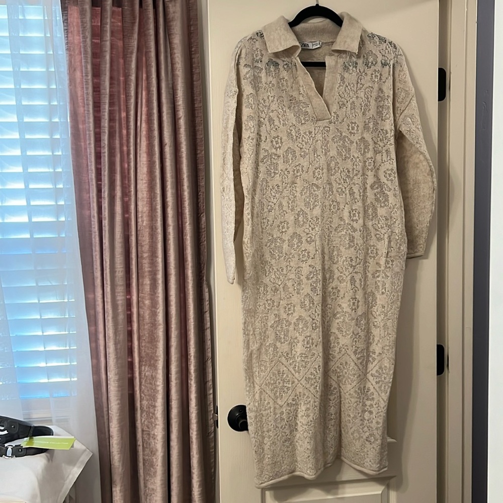 Zara med cream sweater dress.